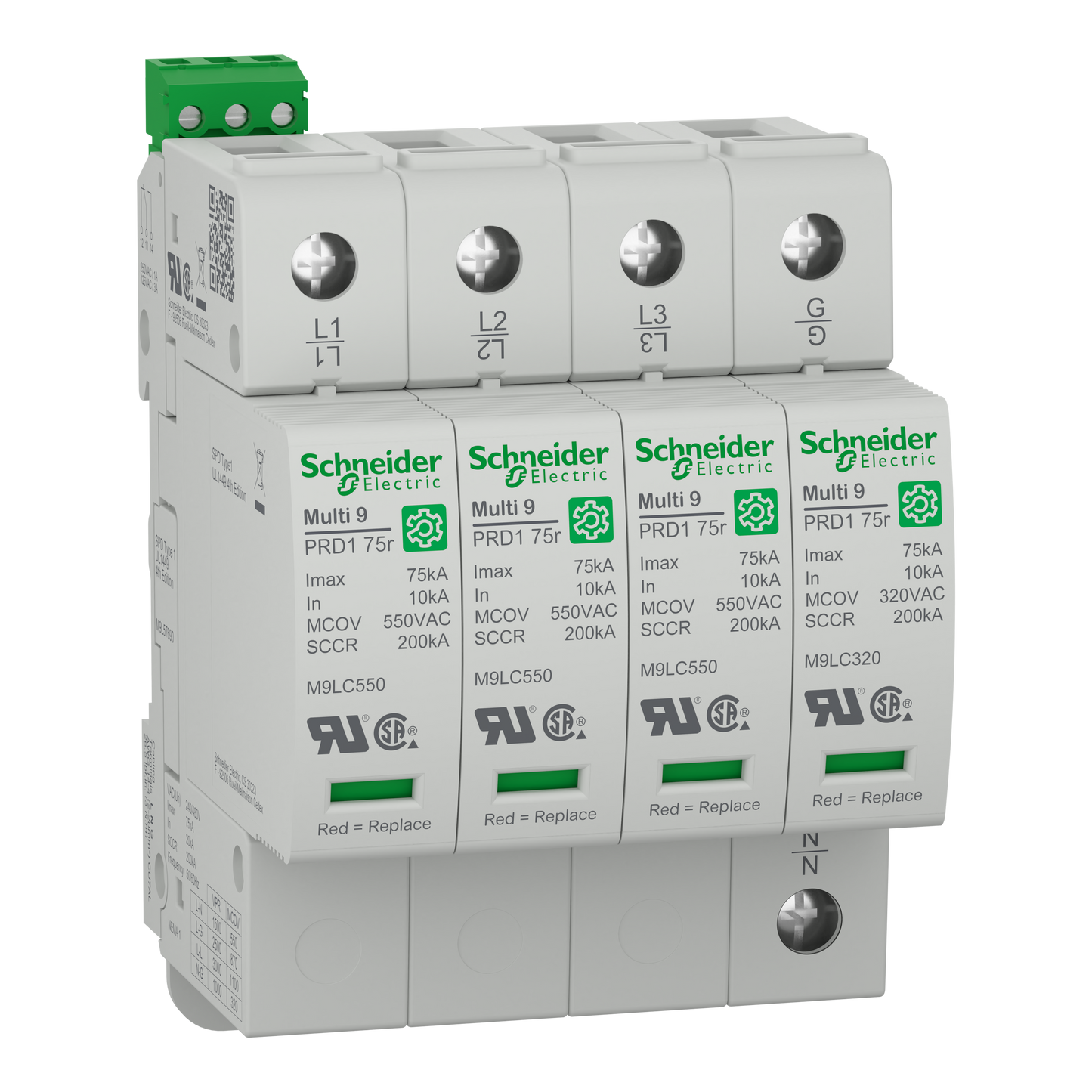 Schneider Electric-M9L57690-Multi 9 PRD1 75r 4P T1 400/690V Parafoudre debro UL1449