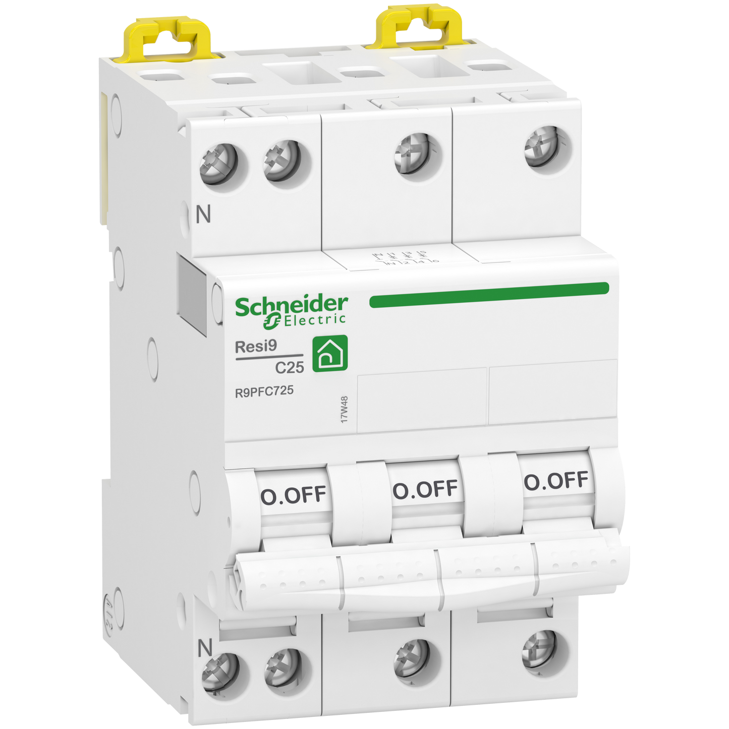 Schneider Electric-R9PFC725-Resi9 - disjoncteur modulaire - 3P+N - 25A - courbe C - peignable