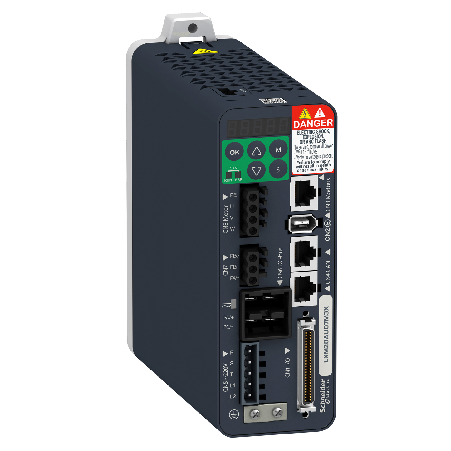 Schneider Electric-LXM28AU04M3X-Lexium-Variateur lxm28A Canopen 10E/5S-STO SIL2-Alimentation 1/3ph 230Vac 400w