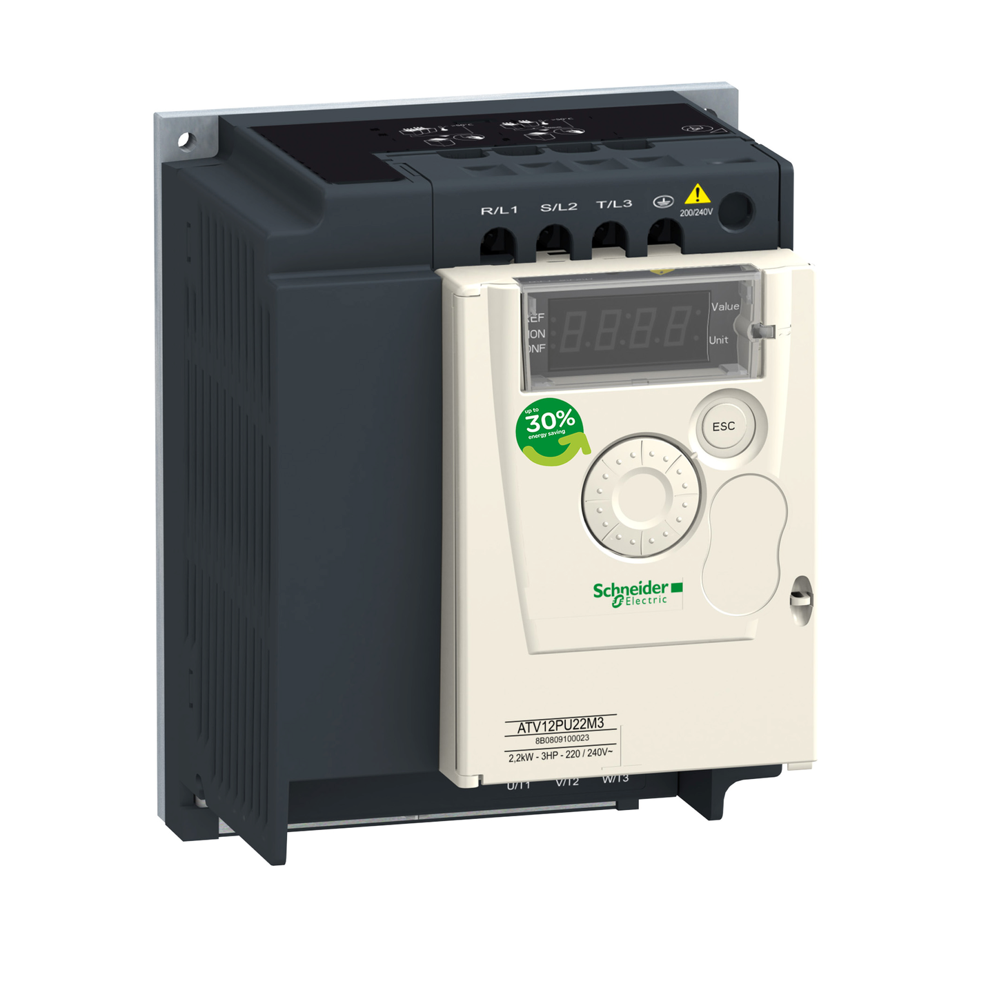 Schneider Electric-ATV12PU15M3-Altivar ATV12 - variateur de vit. - 1,5kW 2CV - 200..240 V - 3 ph - sur semelle