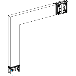 Schneider Electric-KSA250DLF43A-Canalis KSA - coude spécial 250A montage vers bas - 2 côtés ajust. 250 à 750mm