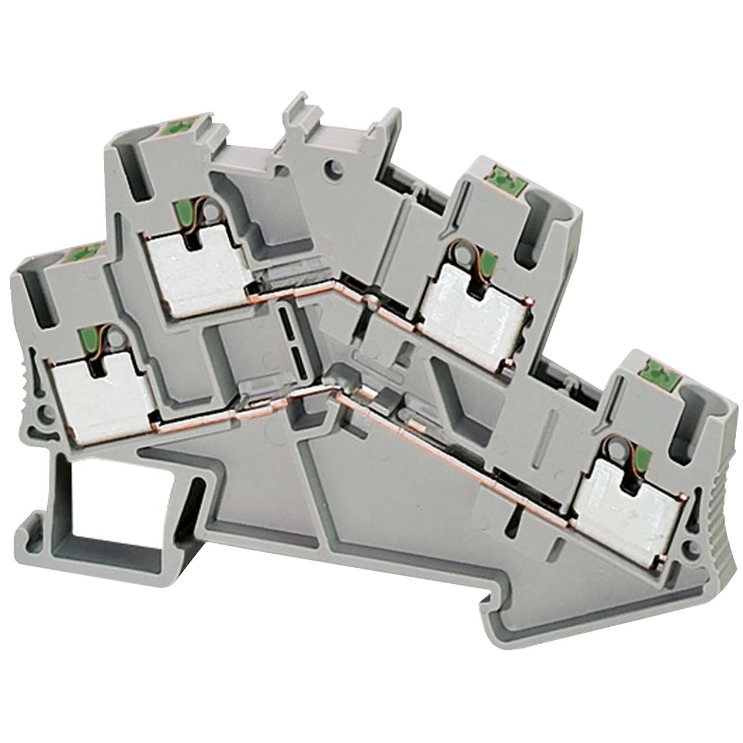 Schneider Electric-NSYTRP24D-Borne push-in - 2 niveaux - passant - 4 points - 2,5mm² - gris