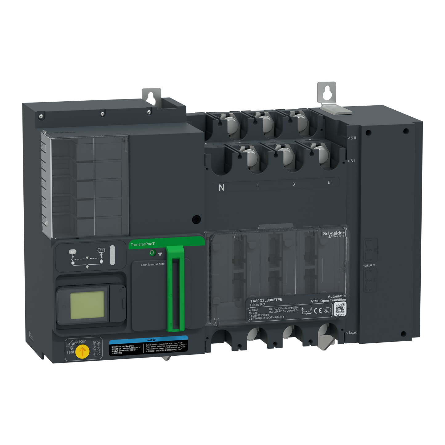 Schneider Electric-TA80D3L8002TPE-TransferPacT TA800 - inverseur de sources - LCD - 800A - 3P - 220Vca