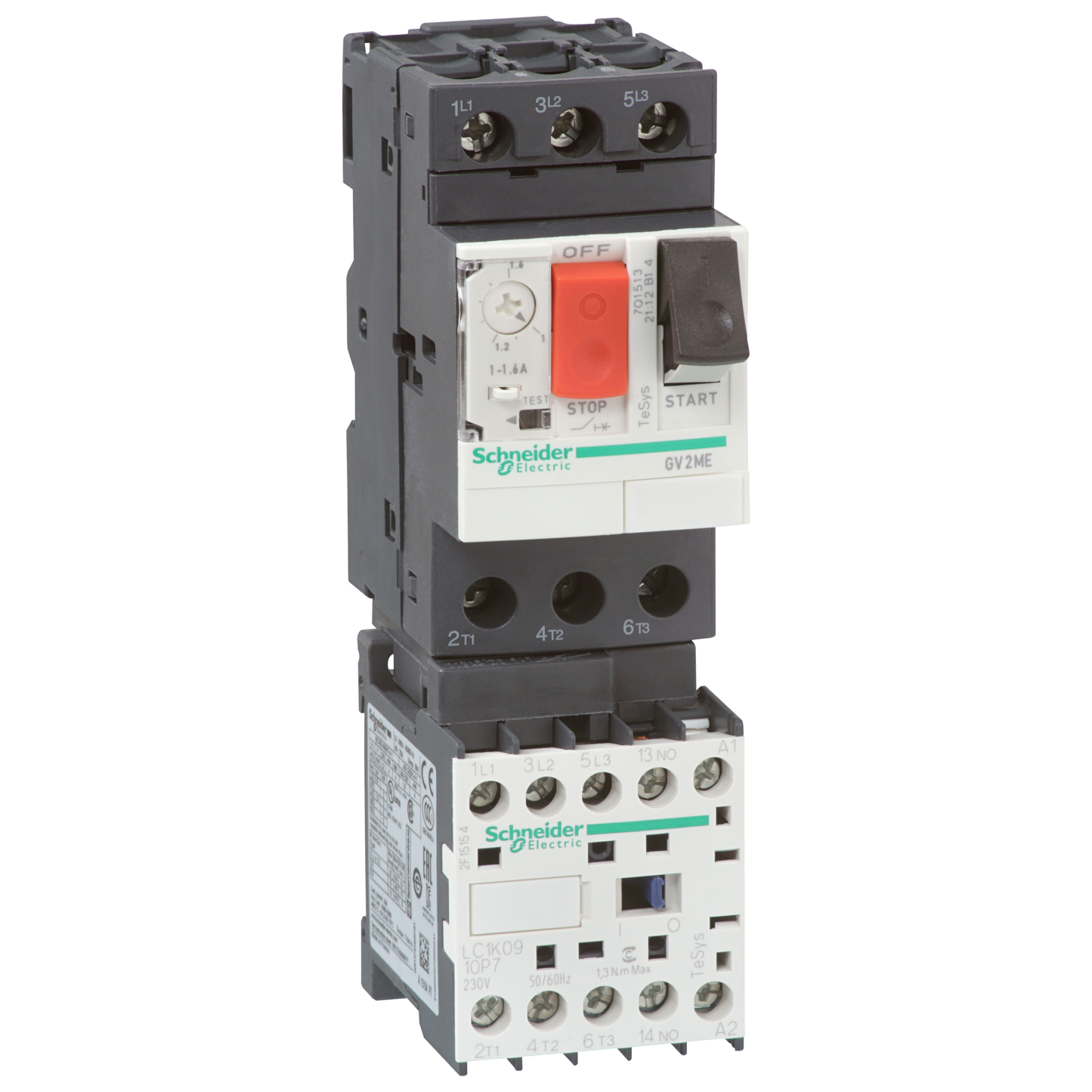 Schneider Electric-GV2ME08K1BW3-TeSys GV2ME - démarreur combiné - 2,5..4A - 24Vcc