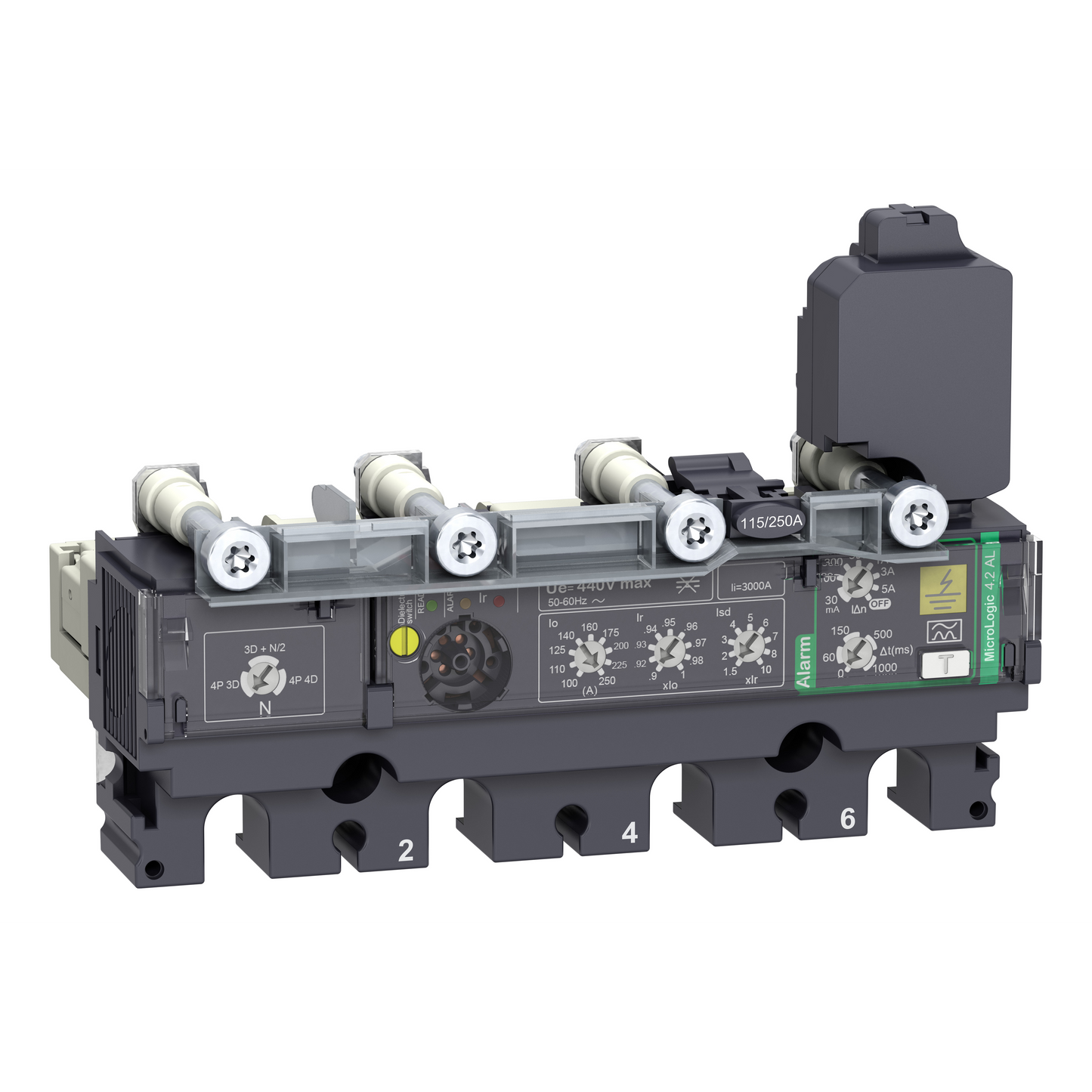 Schneider Electric-C1044A100-ComPacT NSX - déclencheur MicroLogic 4.2AL Vigi 100A - 4P4D pour NSX100-250
