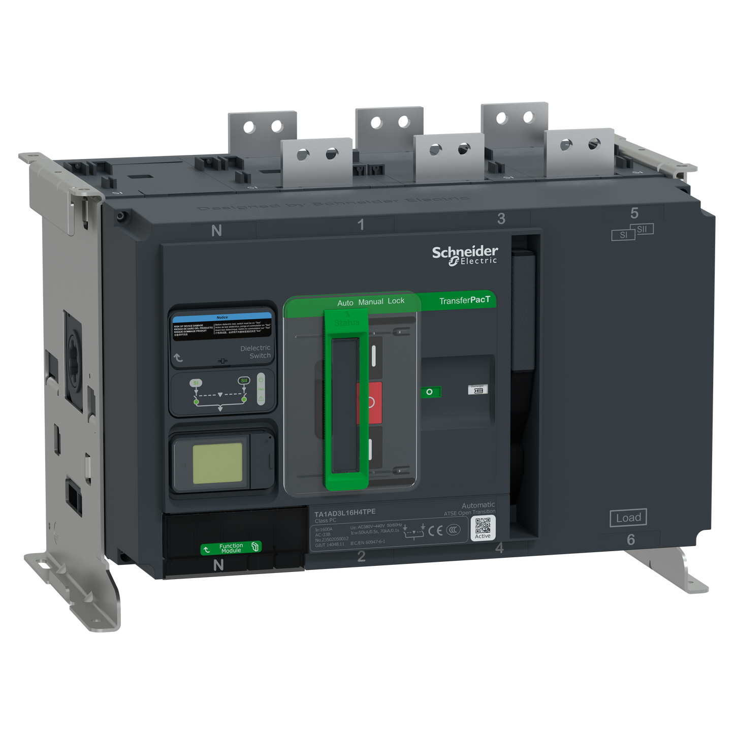 Schneider Electric-TA1AD3L12H4TPE-TransferPacT TA1600 - inverseur de sources - LCD - 1250A - 3P - 400Vca