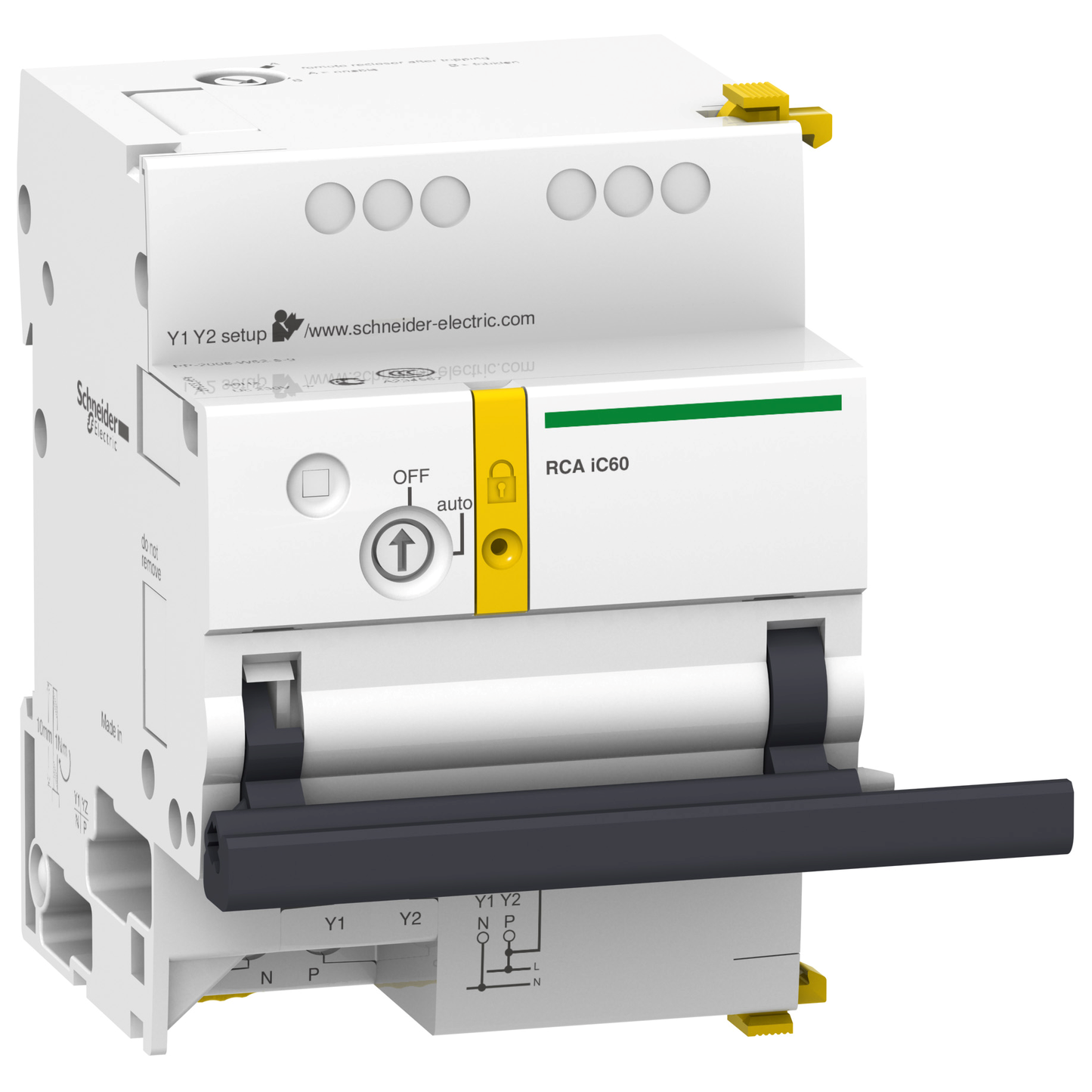 Schneider Electric-A9C70112-Acti9, RCA télécommande pour disj iC60 1P, 1P+N, 2P sans interface Ti24 230VCA