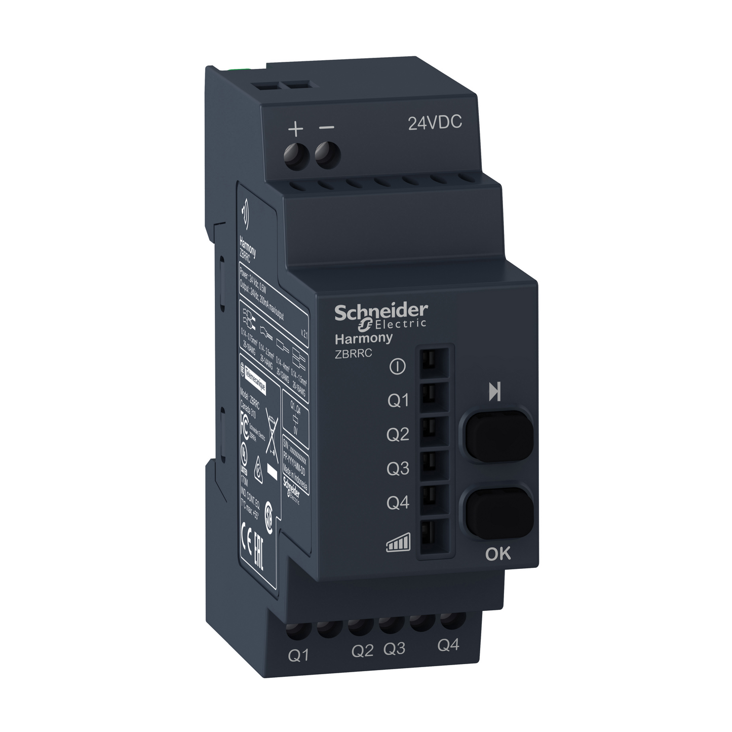 Schneider Electric-ZBRRC-Harmony récepteur programmable 4 sorties PNP 200mA/24V 2 boutons 6 LEDs 24Vcc