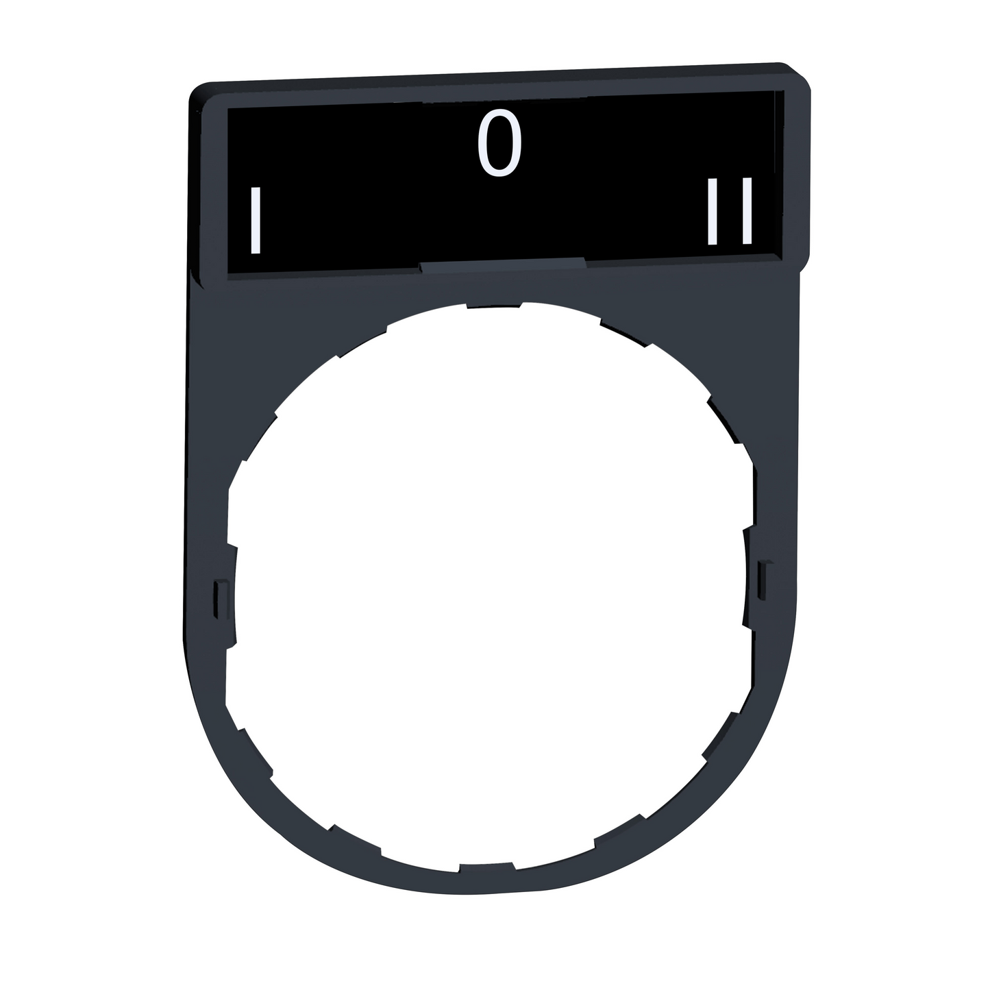 Schneider Electric-ZBY2186-Harmony - porte-étiquette 30x40 + étiquette 'I-O-II' 8x27 - blanc/noir