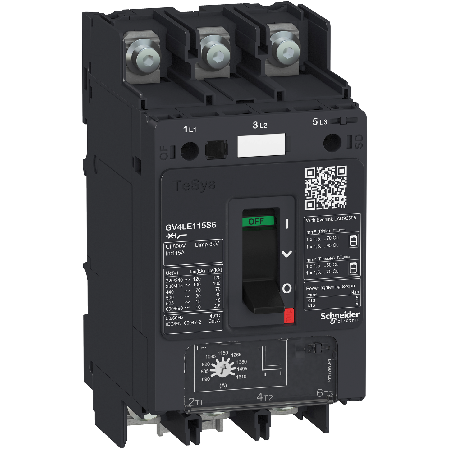 Schneider Electric-GV4LE115N6-Disjoncteur 115A 50kA