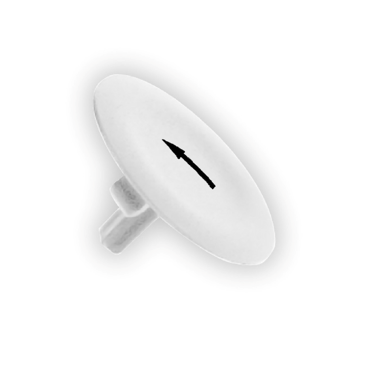Schneider Electric-ZBA334-Harmony cabochon lisse flèche haute - blanc pour poussoir rond Ø22