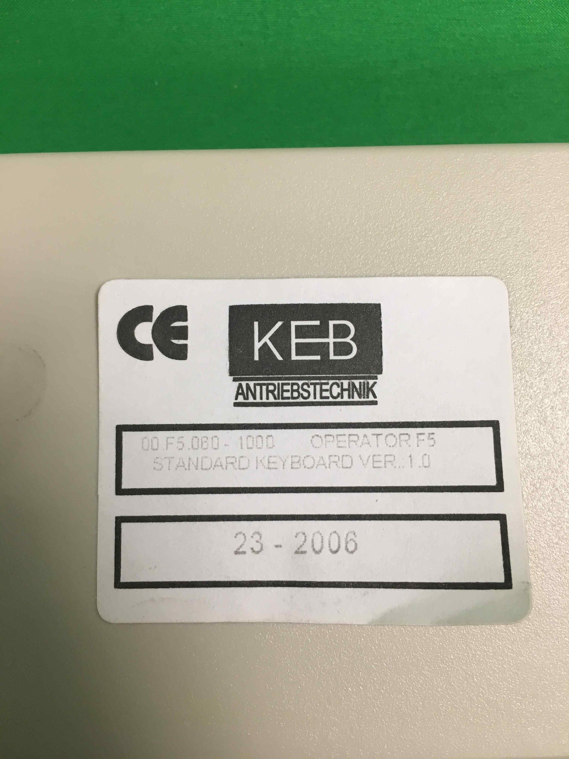 KEB 00 F5.060-1000 00F50601000 OPERATOR F5 STANDARD KEYBOARD VER 1.0