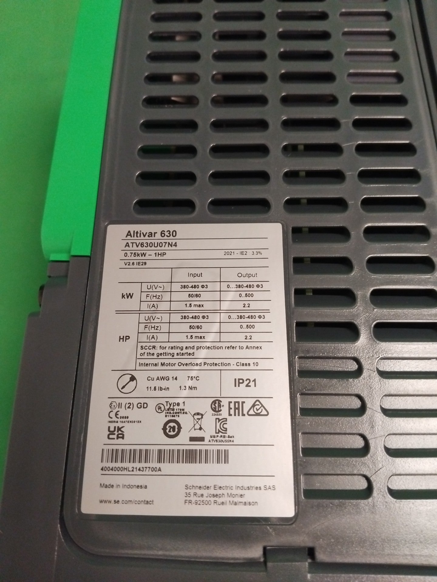 Schneider-Electric ATV630U07N4 ATV630U07N4