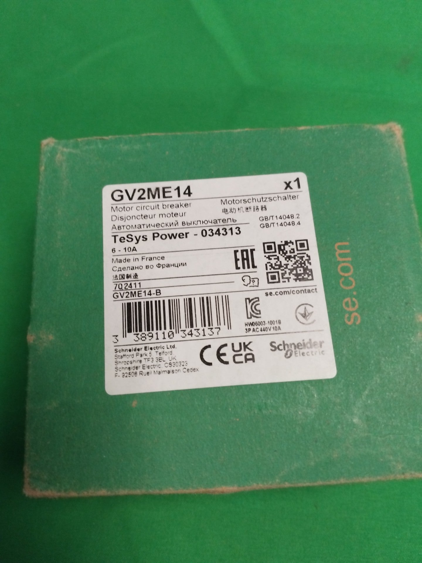 Schneider-Electric GV2ME14 GV2ME14 SEALED