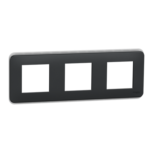 Schneider Electric-NU400654W-Reconditionné - Unica Pro - plaque de finition - Anthracite - 3 postes