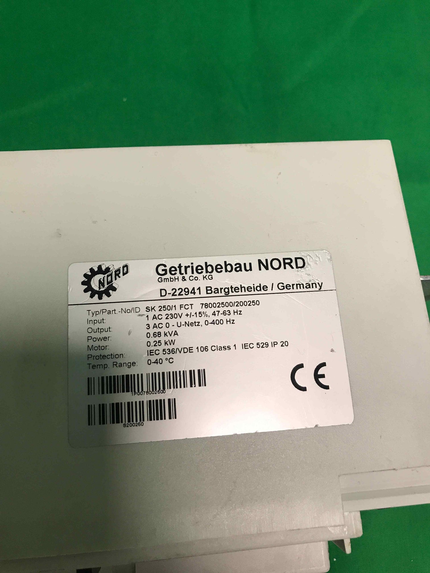Getriebebau NORD SK 250 1 FCT SK2501FCT SK 250/1 FCT 78002500/200250