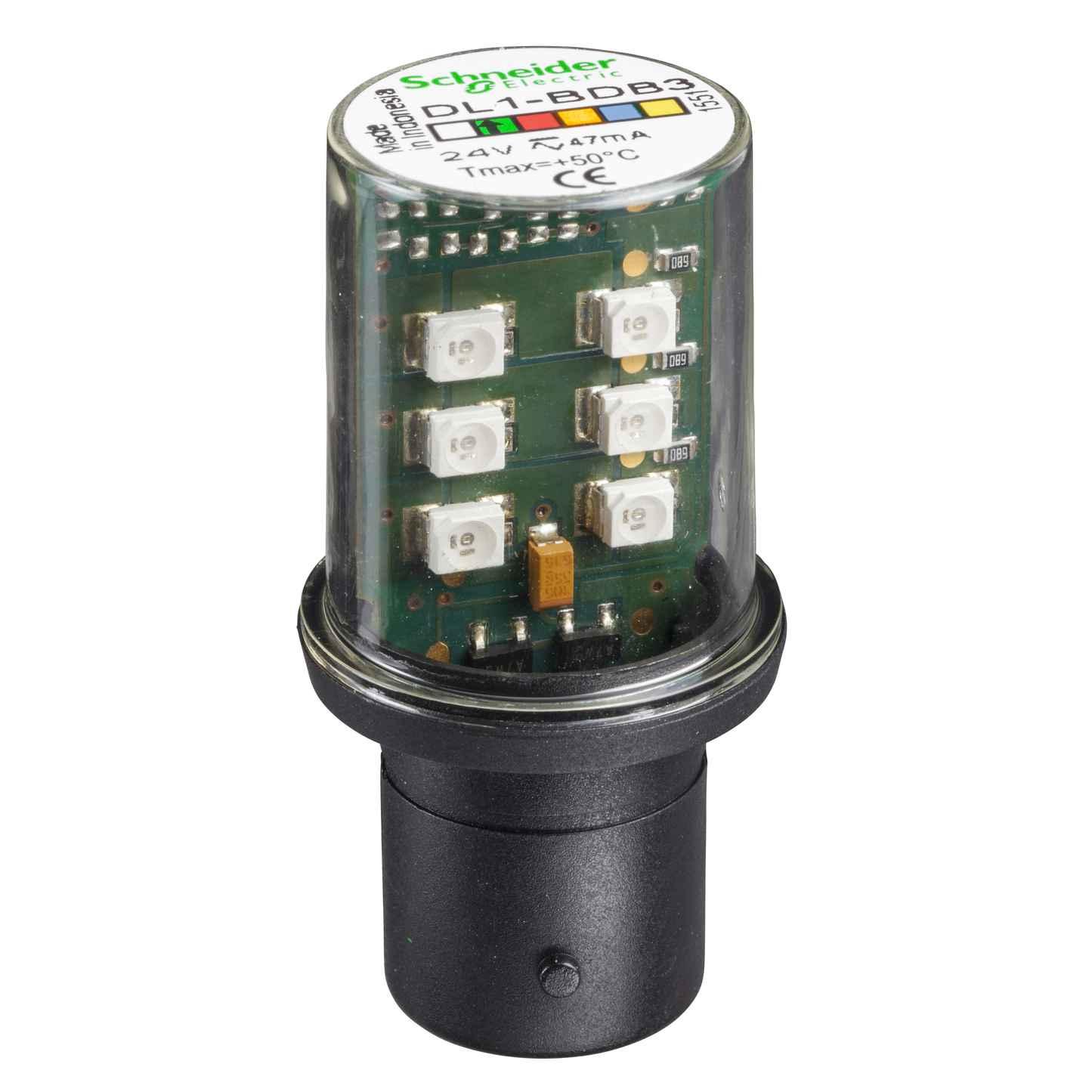 Schneider Electric-DL1BDB3W-Reconditionné - Harmony - lampe de signalisation LED - vert - BA 15d - 24V