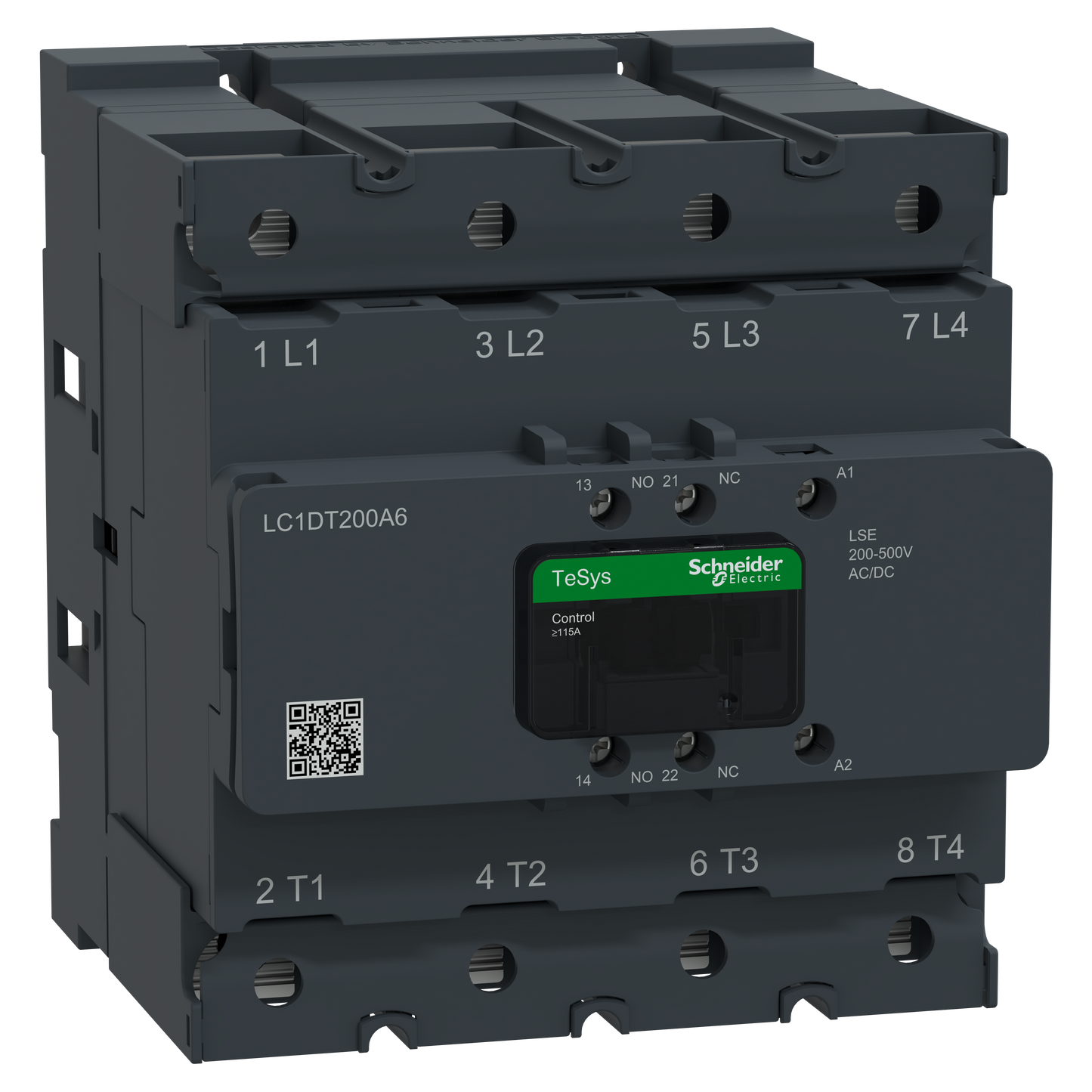 Schneider Electric-LC1DT200A6LSE-TeSys Deca Advanced - CTR Deca Cosse 200A 4P 200-500V ACDC