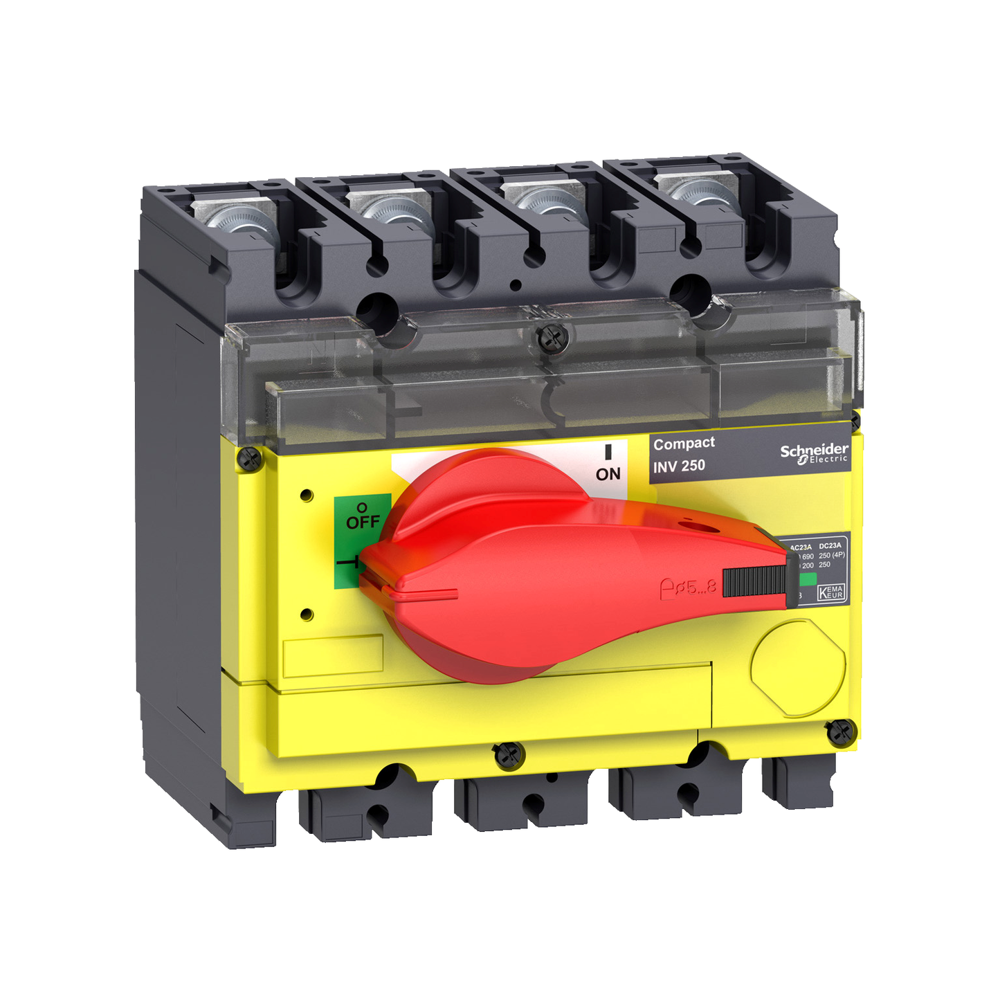 Schneider Electric-31185-interrupteur sectionneur à coupure visible - poignée rouge - INV160 4P 160A