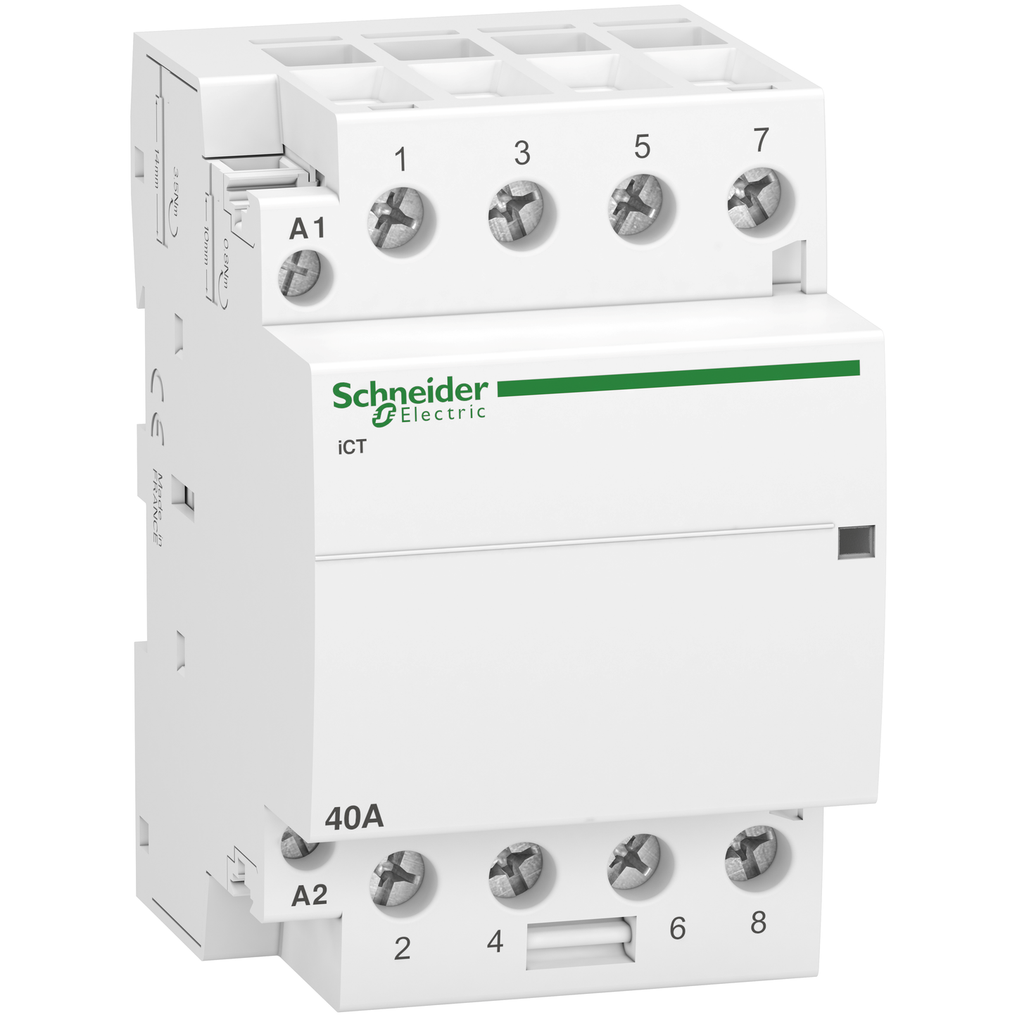 Schneider Electric-A9C20844-Acti9 iCT - Contacteur auxiliarisable - 4P - 40A - 4NO - 230/240Vca - 50Hz