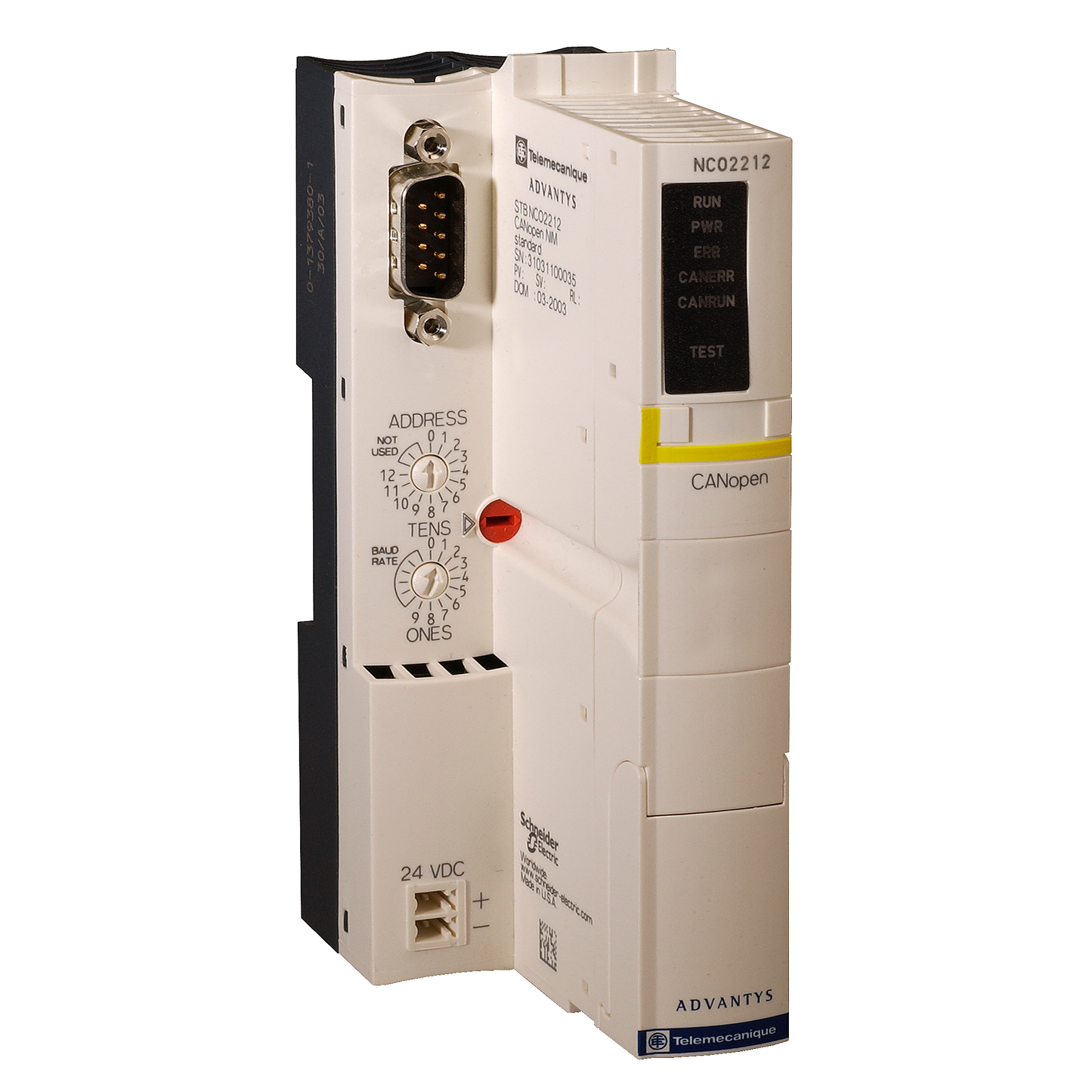 Schneider Electric-STBNCO2212-Advantys STB - module d'interface réseau standard - bus CANopen - 1Mbit/s