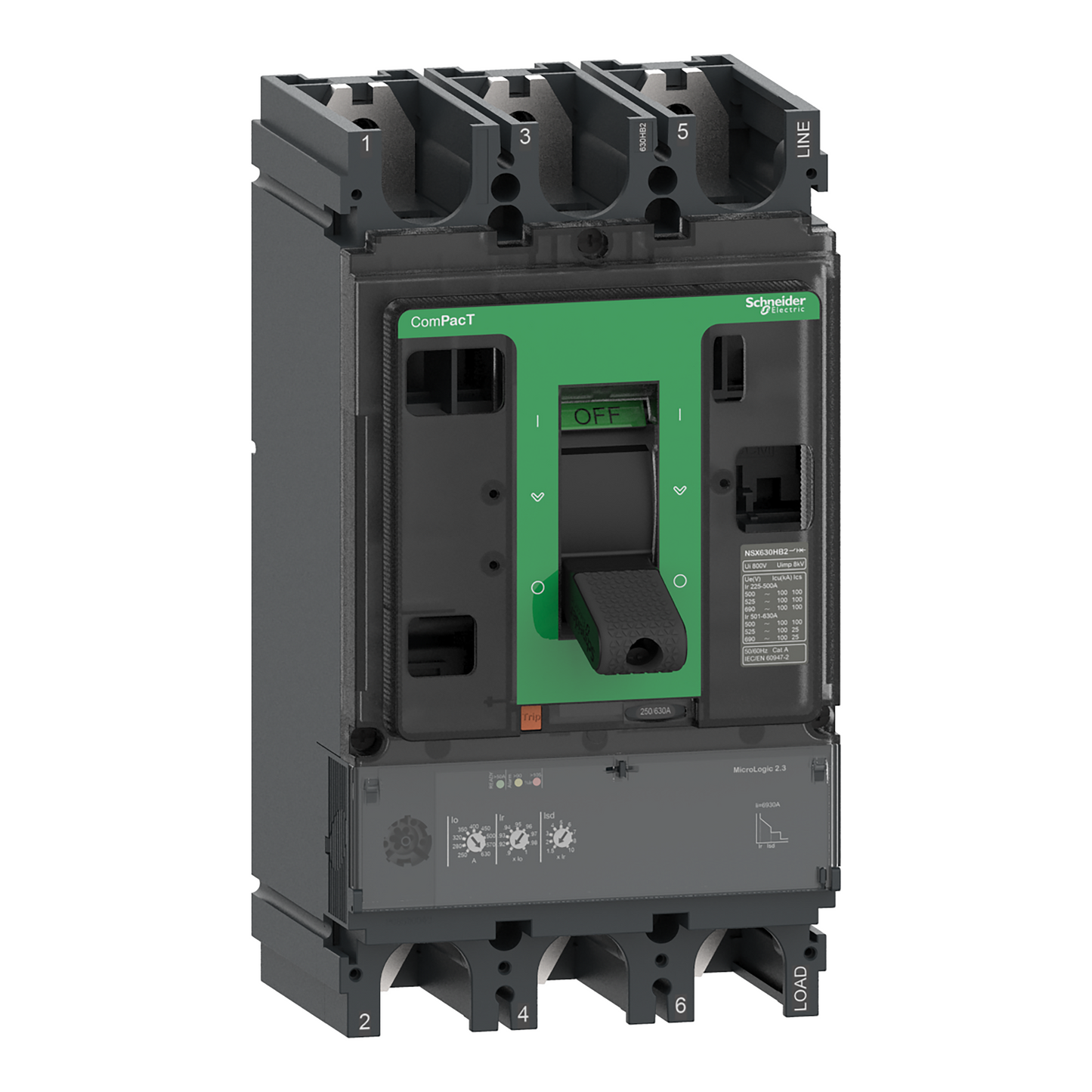 Schneider Electric-C40H32D250-ComPacT NSX400H - Disjoncteur - MicroLogic 2.3 250A - 3P3D - 70kA - fixe