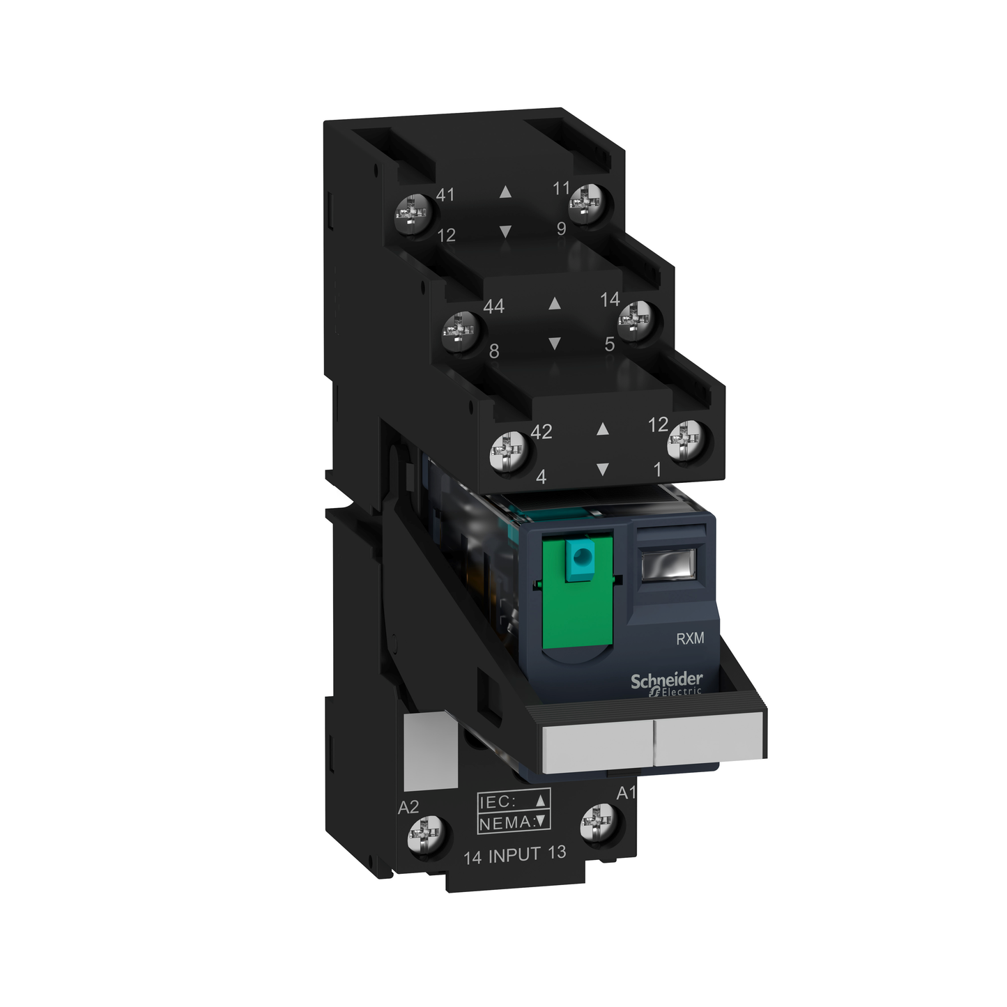 Schneider Electric-RXM2AB2BDPVS-Harmony  RXM - relais sur embase cont séparés - 2OF - 12A - test+DEL - 24VDC