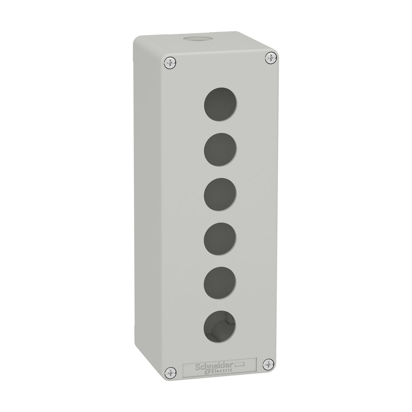 Schneider Electric-XAPD4506-Boite métal vide grise - M25 x1 - 6 trous 22 mm - 80x220x77 mm