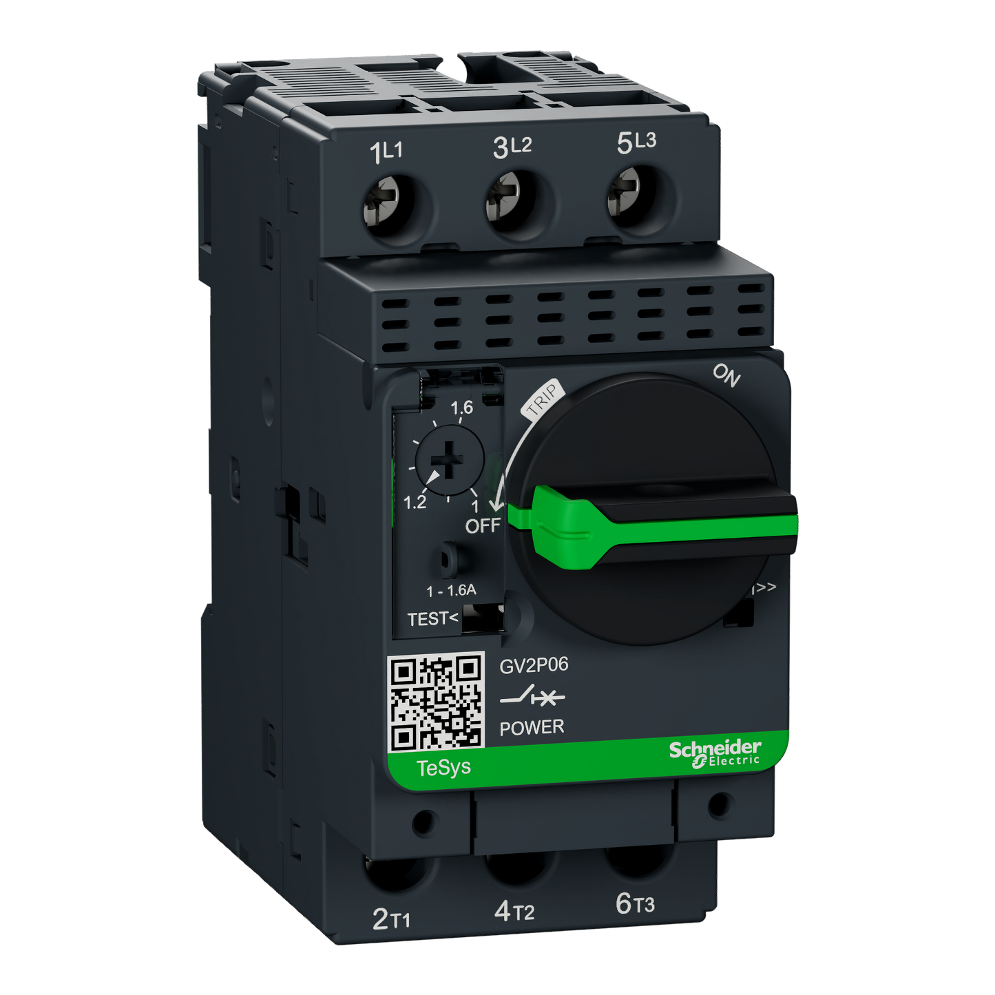 Schneider Electric-GV2P06-TeSys GV2P - disj. moteur - 1..1,6A - 3P 3d - déclencheur magnéto-thermique