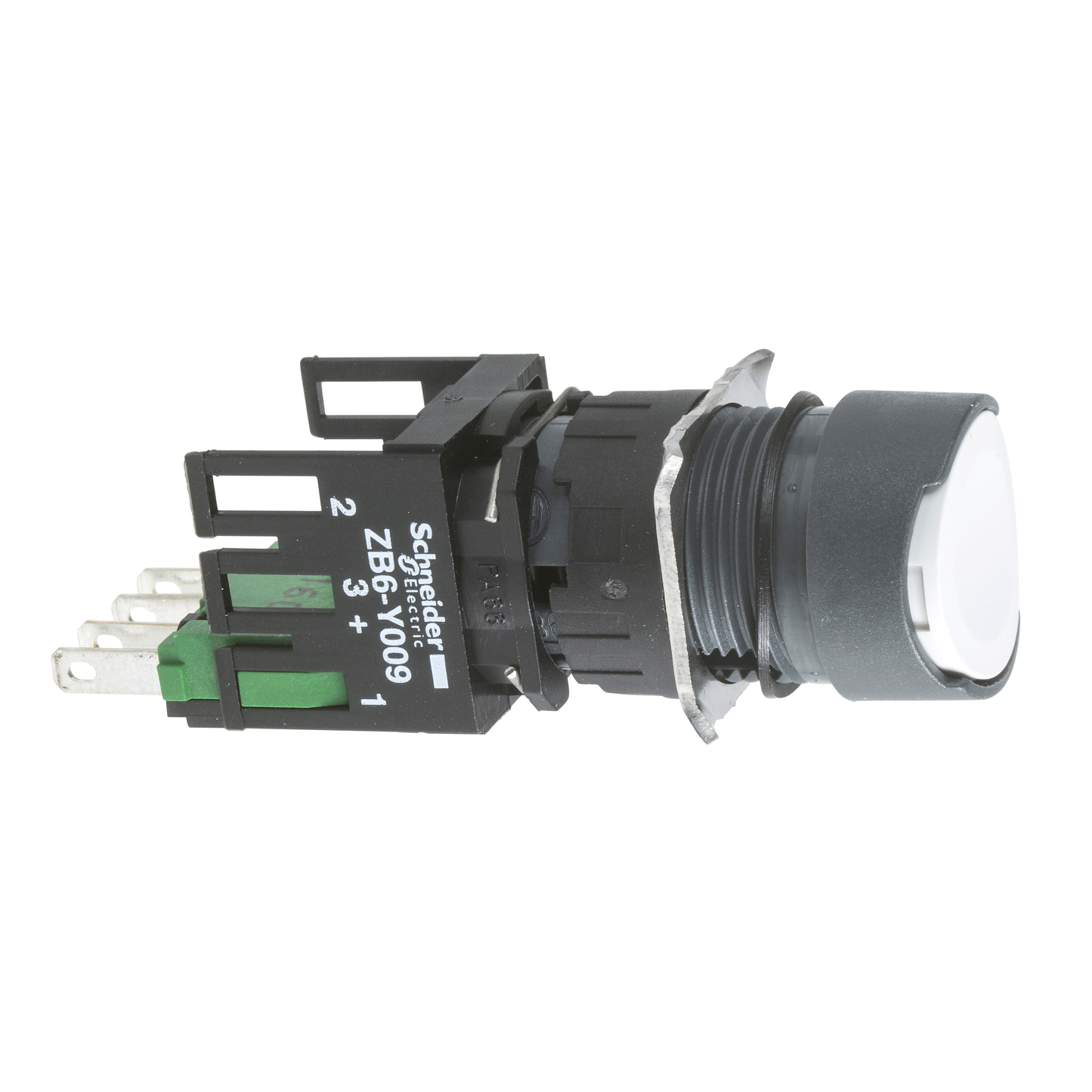 Schneider Electric-XB6AA15B-boutonpoussoir blanc diam 16 à impulsion affleurant 1O plus 1F
