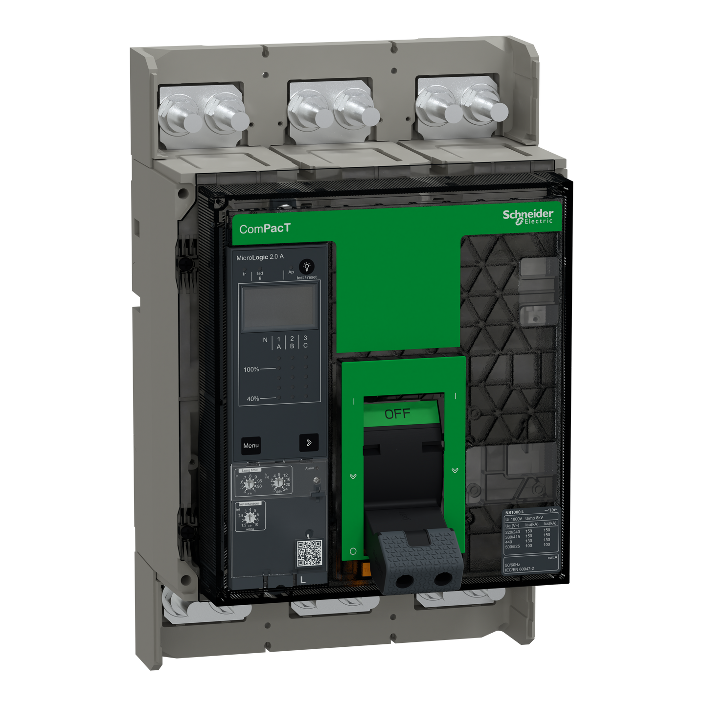 Schneider Electric-C100L32AFM-ComPacT NS1000L - disjoncteur - MicroLogic 2.A 1000A - 3P - 150kA - fixe manuel