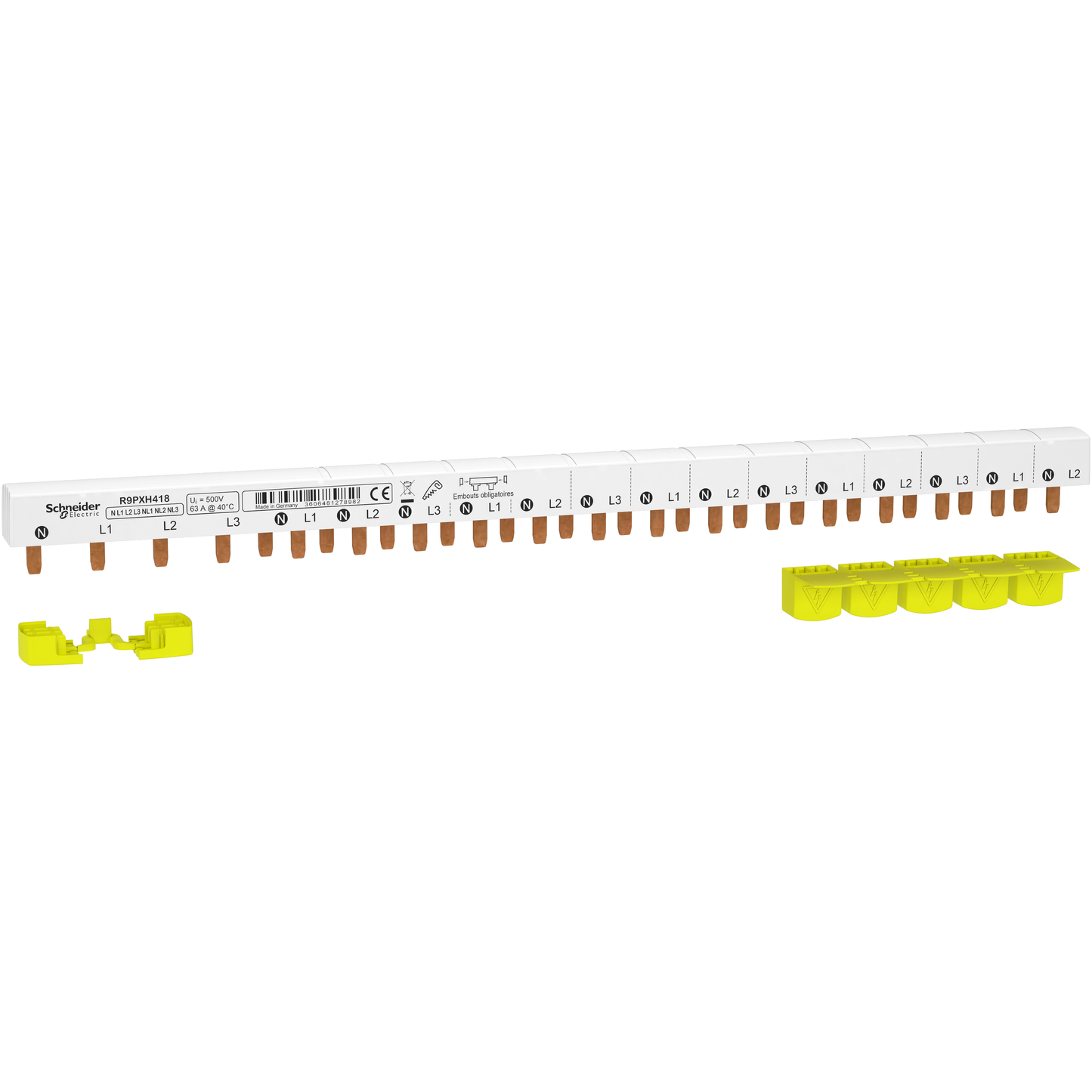 Schneider Electric-R9PXH418W-W-Peigne 3P+N 63A 18 modules
