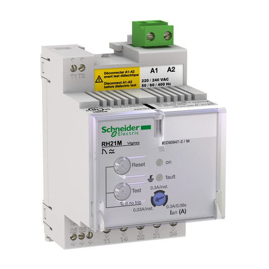 Schneider Electric-56160-Vigirex RH21M 12-24VAC/12-48VCC sensibilité 0,03A/0,3A instantané