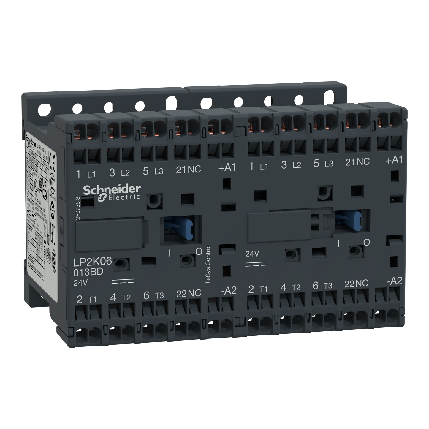 Schneider Electric-LP2K09013BD-TeSys LP2K - contacteur inverseur - 3P - AC-3 440V - 9A - bobine 24Vcc