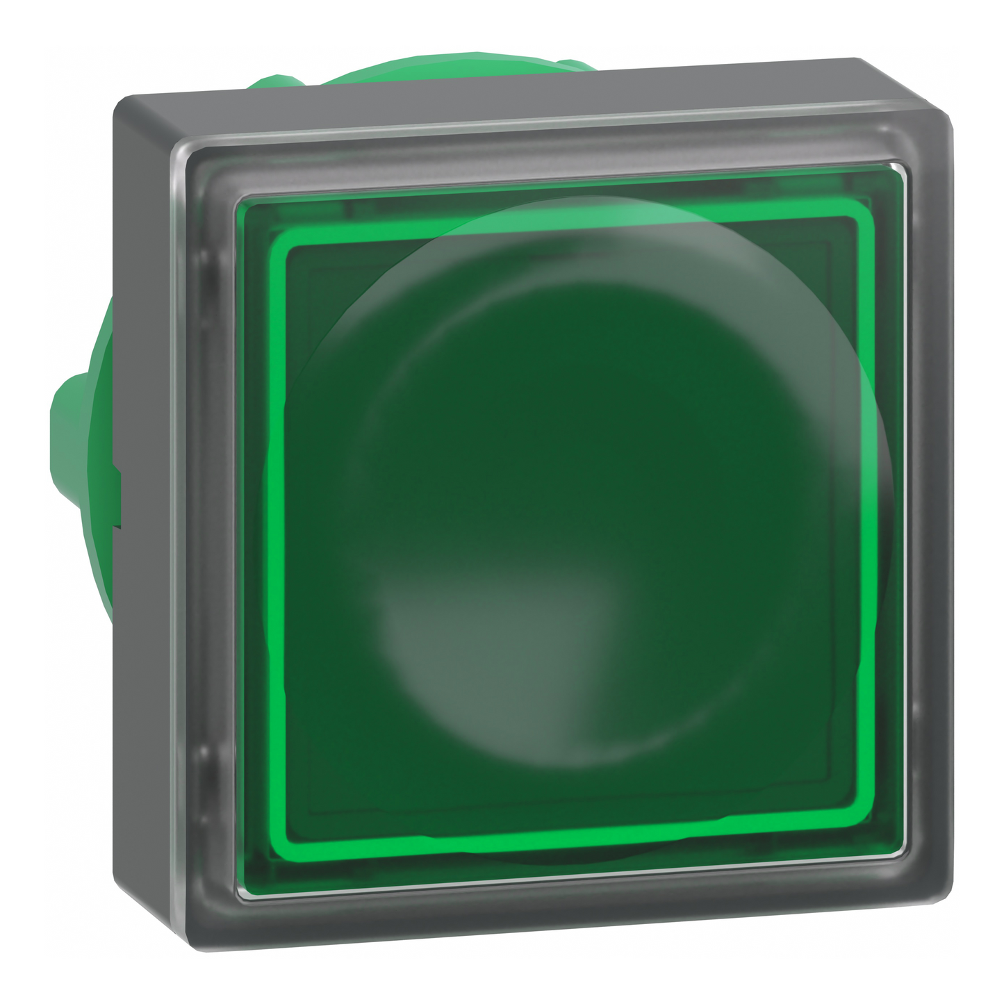 Schneider Electric-ZB5CW333-Harmony tête pour bouton-poussoir lumineux carré - Ø22 - pour étiquette - vert
