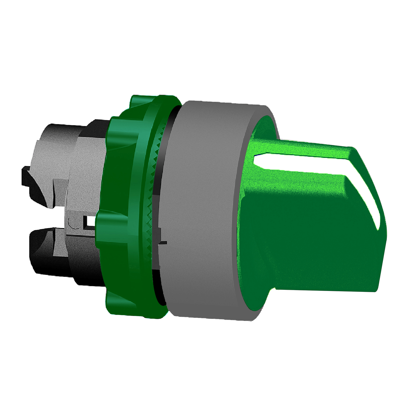 Schneider Electric-ZB5AD403C0-Harmony XB5 - tête de bouton tournant - Ø22 - col grise - 2 pos à rap. - vert