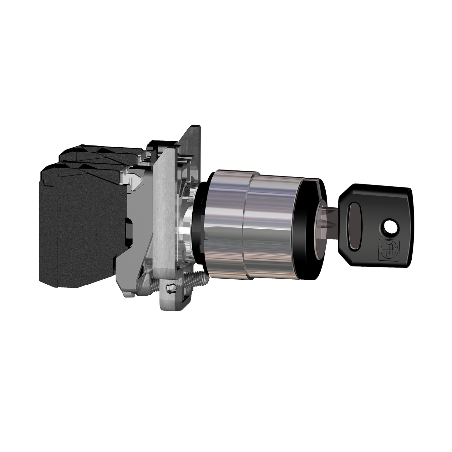 Schneider Electric-XB4BG03EX-Harmony XB4 - bouton à clé 455 Atx - Ø22 - 3 pos fix - retr GCD - 2F - vis