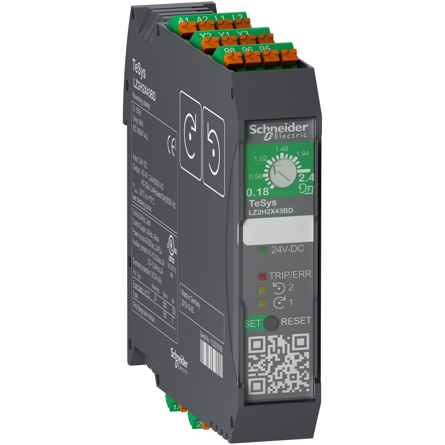 Schneider Electric-LZ2H2X43BD-TeSys H - démarreur hybride - 2 sens - 0,75kW 400V - cde 24Vcc - ressort