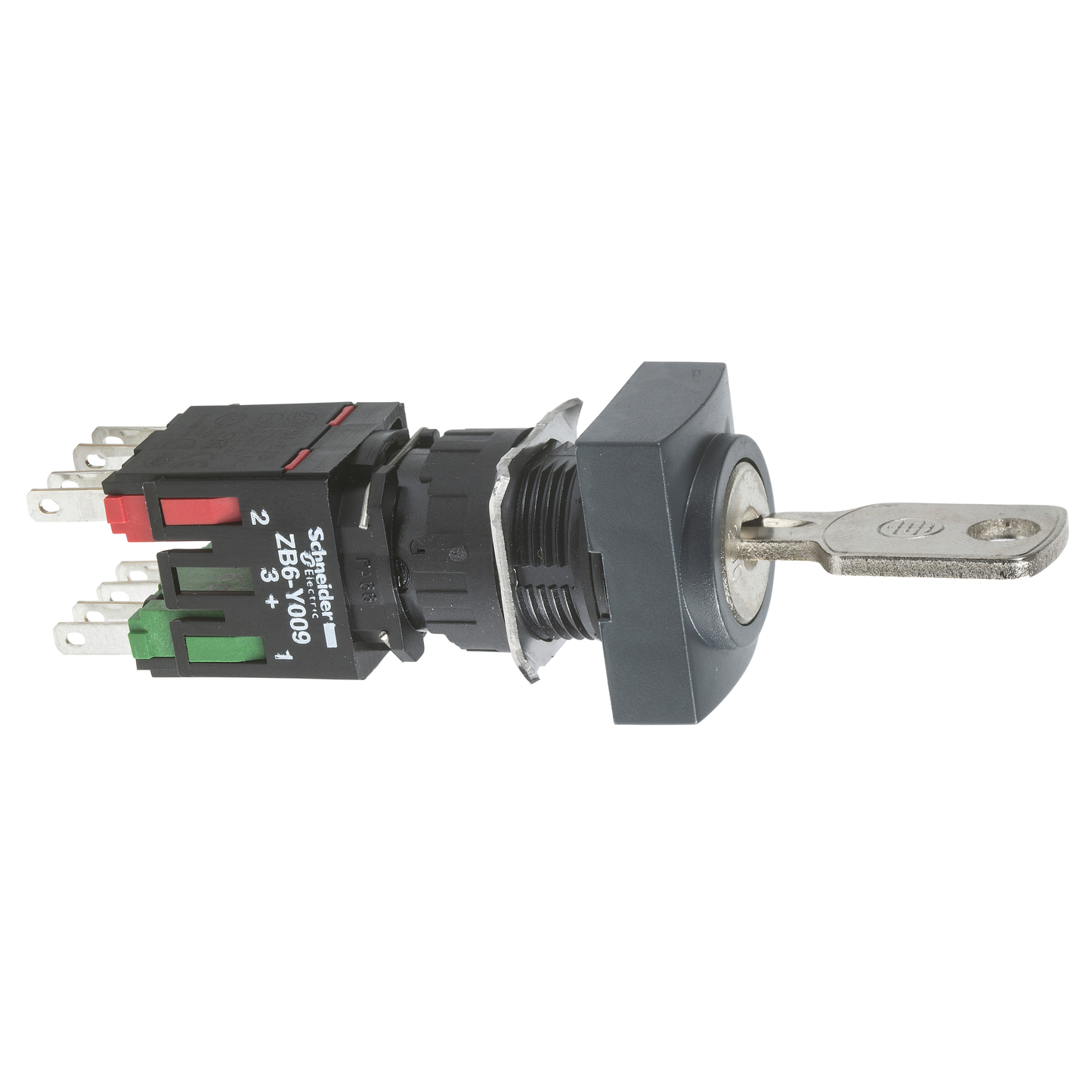 Schneider Electric-XB6DGC5B-Harmony XB6 - bouton tournant - noir - Ø16mm - à serrure - 2 positions - 1O+1F