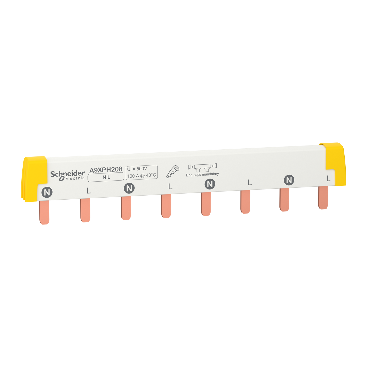 Schneider Electric-A9XPH208-Acti9 iC60 - peigne de raccordement à dents - 2P - 100A - 8 modules de 18mm
