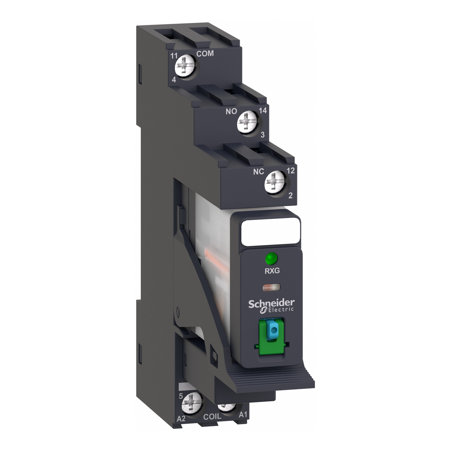 Schneider Electric-RXG12BDPV-Harmony  RXG - relais embroc monté sur embase - test + DEL - 1OF 10A - 24VDC