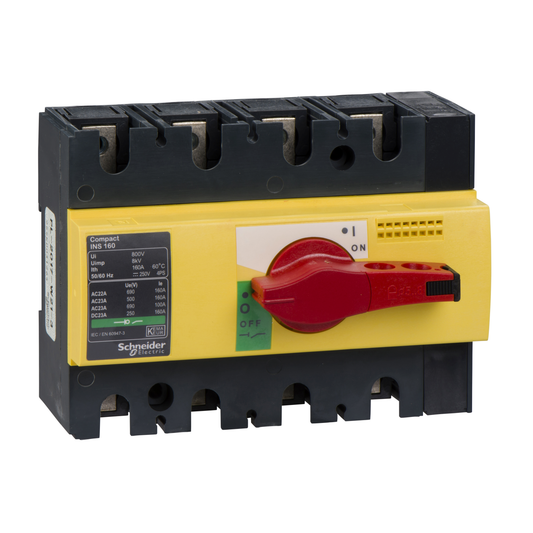 Schneider Electric-28929-ComPacT INS - Interrupteur sectionneur - INS160 4P 160A - poignée rouge