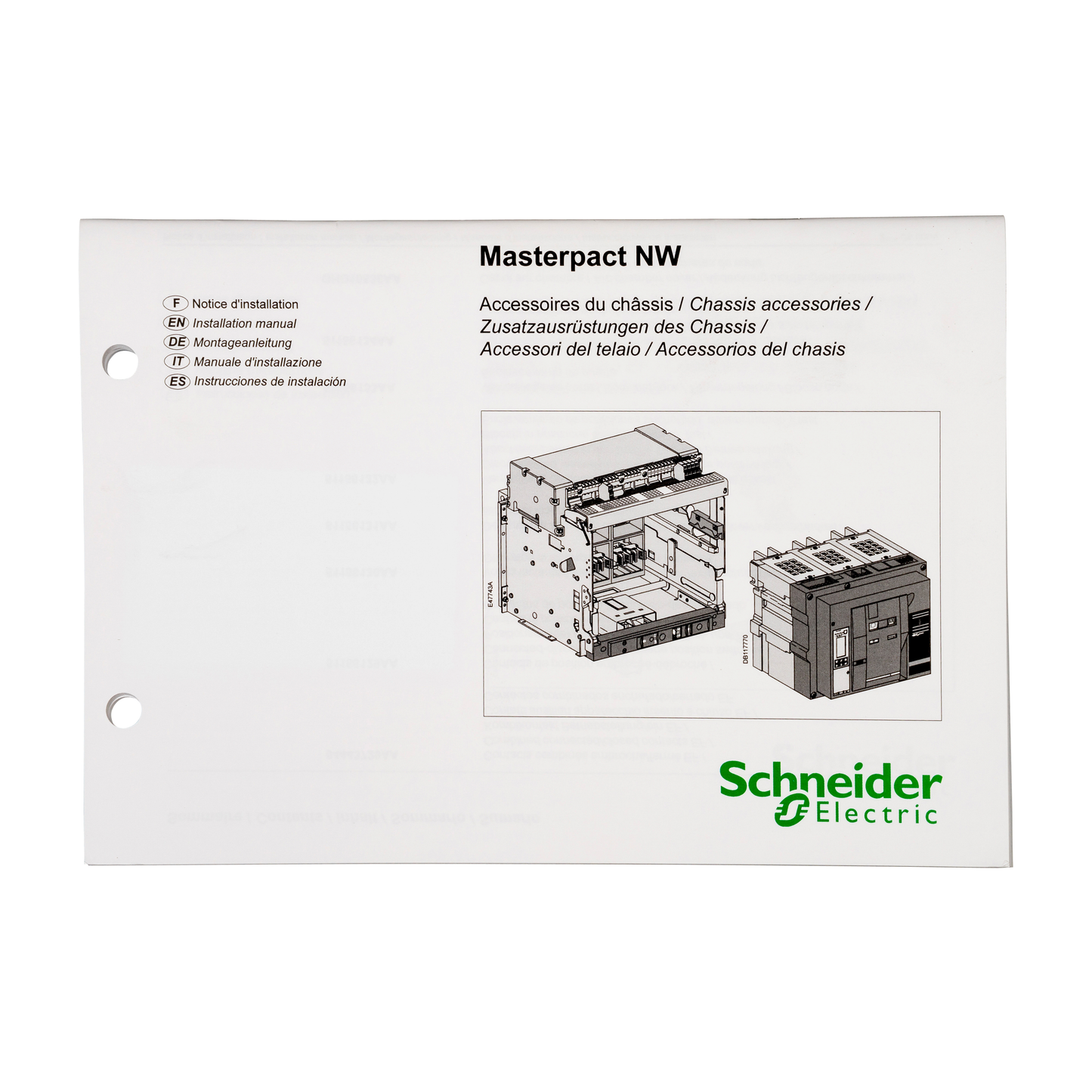 Schneider Electric-47952-NOTICE ACCESSOIRES CHASSIS NW