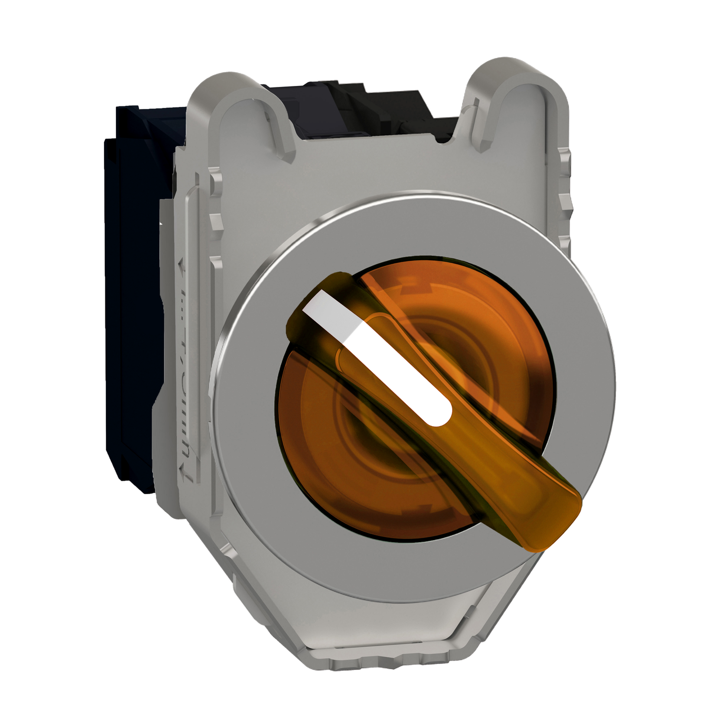 Schneider Electric-XB4FK125B5-Harmony XB4 - bouton man lumin - flush - 2 pos fix - orange - 1O+1F - 24V