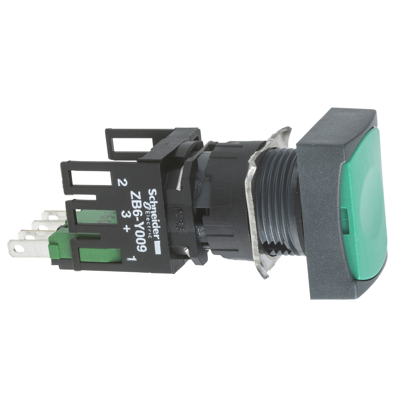 Schneider Electric-XB6DA31B-Harmony XB6 - bouton-poussoir - Ø16mm - à impulsion affleurant - 1F - vert