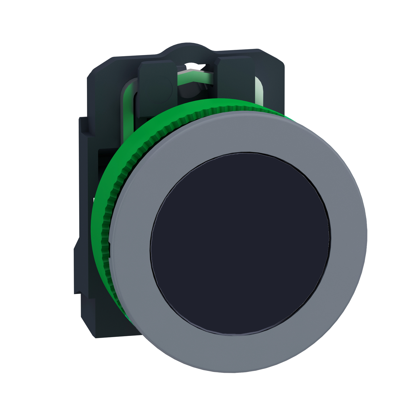 Schneider Electric-XB5FA21C0-Harmony XB5 - bouton poussoir à impulsion - Ø22 - col flush grise - noir - 1F