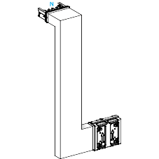 Schneider Electric-KSA400DMBL41A-Canalis KSA - coude multiple 400A - vers haut & droite - A&C=250mm-B=250-750