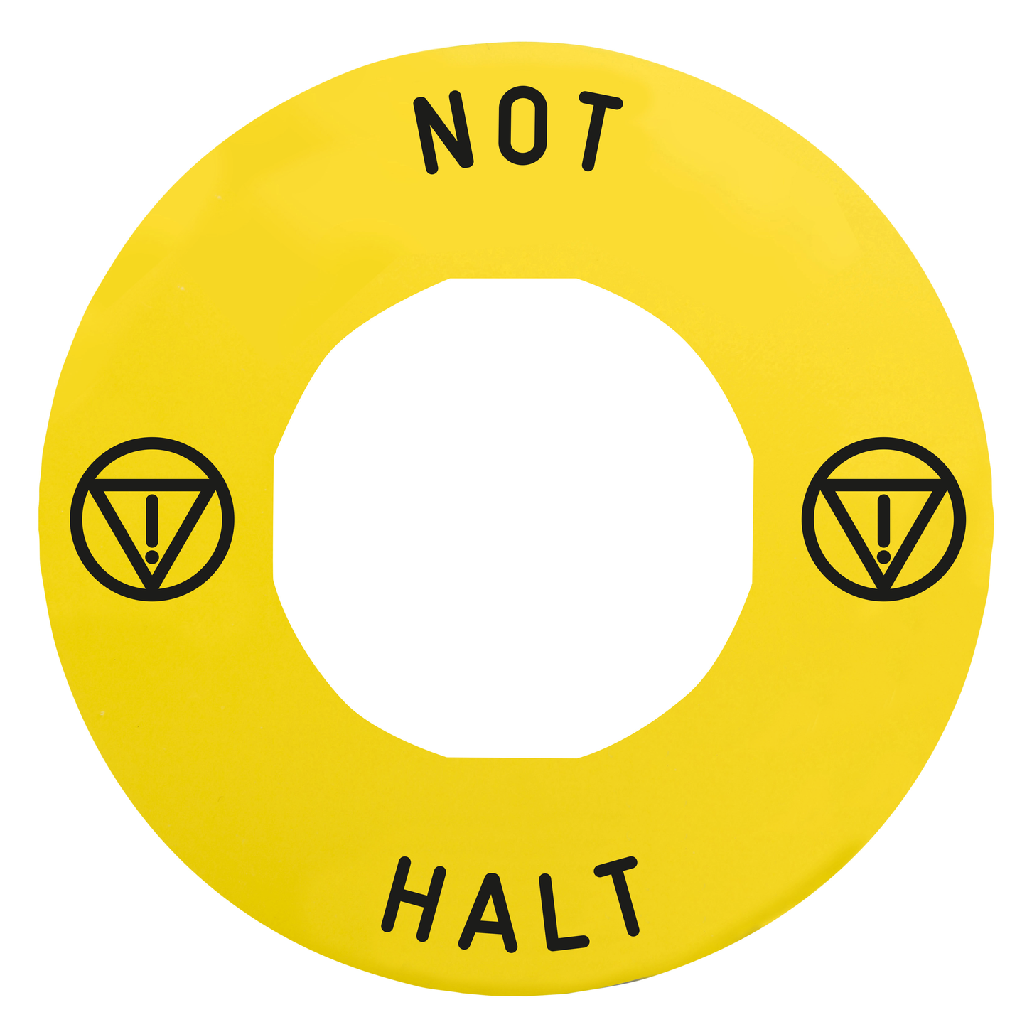 Schneider Electric-ZBY9230T-Harmony étiquette circulaire Ø60mm jaune - logo EN13850 - NOT HALT pour ZBZ3605