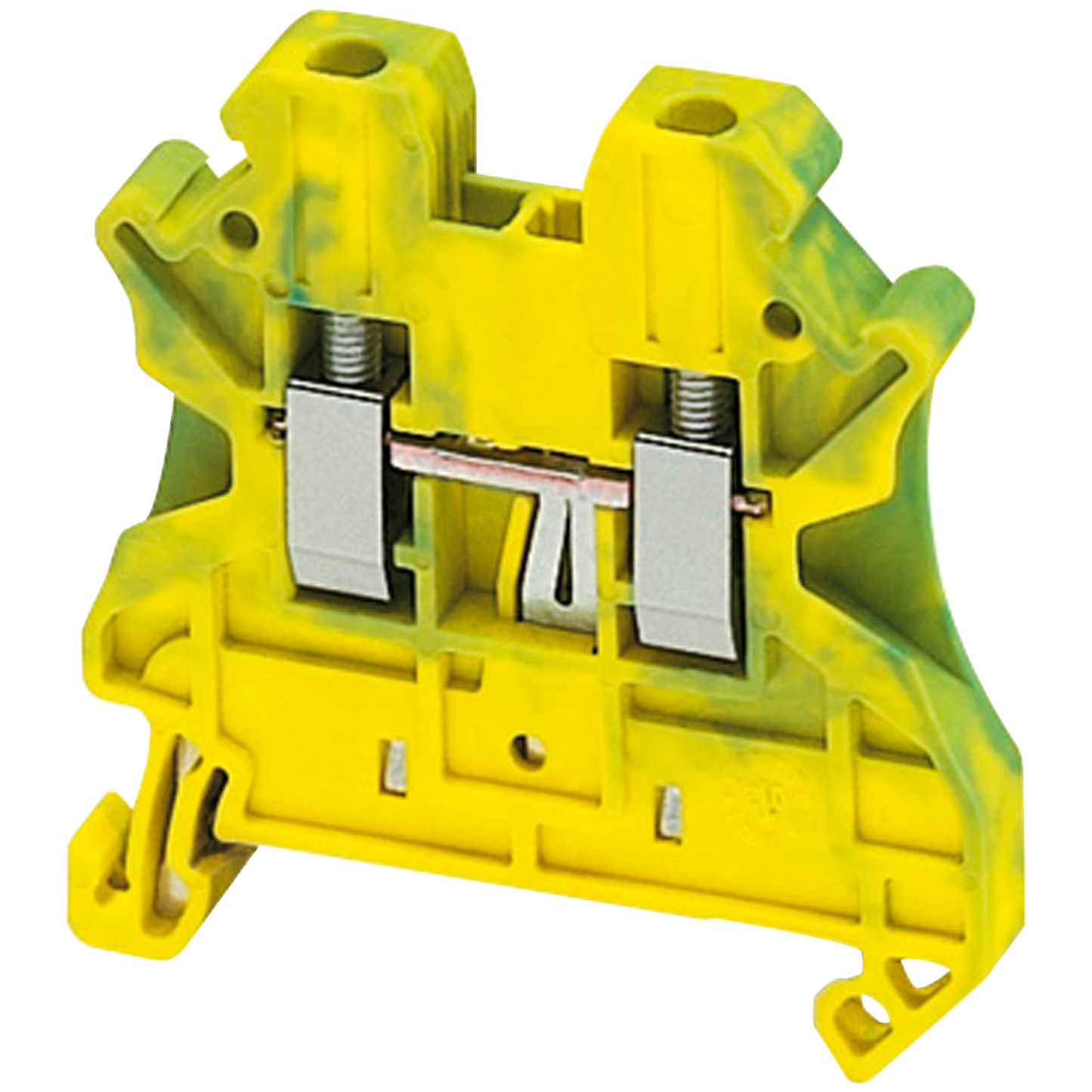 Schneider Electric-NSYTRV22PE-Borne à vis - pour conducteur de protection - 2 points - 2,5mm² - vert/jaune
