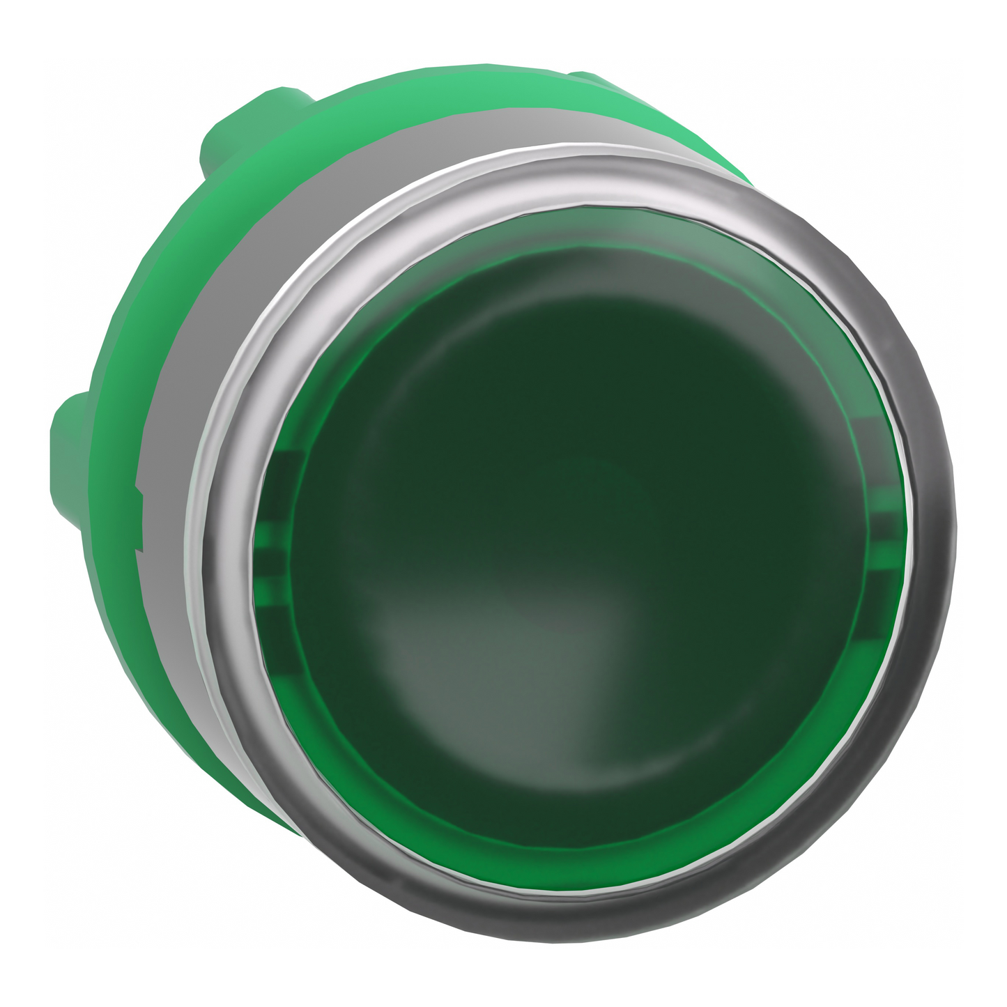 Schneider Electric-ZB5AA38C0-Harmony XB5 - tête de bouton poussoir lumin - Ø22 - col grise - pour étiq - vert